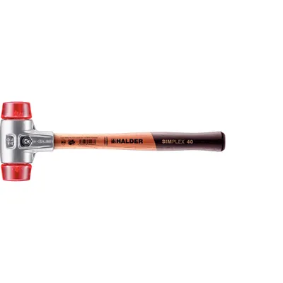 Immagine prodotto di Mazza Halder SIMPLEX a faccia morbida con inserti in plastica (rosso) 40A mm