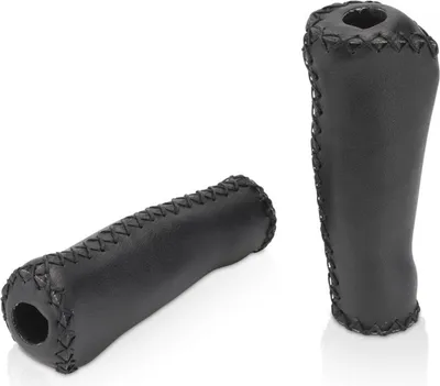 Produktbild von XLC GR-G11 Griffe 'Retro', 135 mm, Ø 22 mm, Lederoptik, schwarz (1 Paar)
