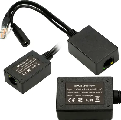 Image de PoE Injector | Input 1x 1000Mbps RJ45/Jack 10-24V | Output 24V | Extralink 1 Port
