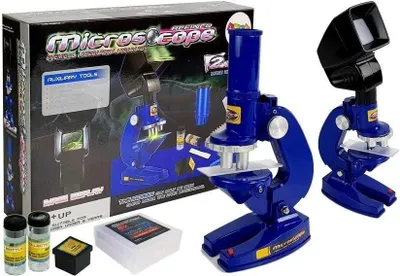 Obrázek produktu pro Vzdělávací dětský mikroskop Scientist Modrý 100x 200x 450x.