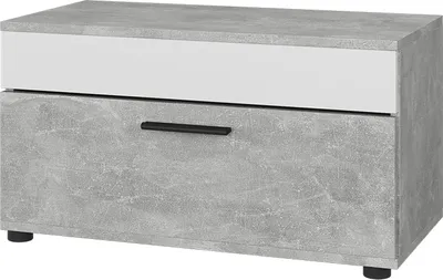 Produktbild von Wohnzimmerschrank Vicco Berno Beton/Weiß 70.8 x 38.9 cm mit Klapptür, Model 55465