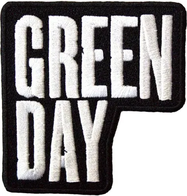 Obrázek produktu pro Green Day - nažehlovací nášivka s logem, tkaná látka RO12864 (jedna velikost) (černá/bílá)