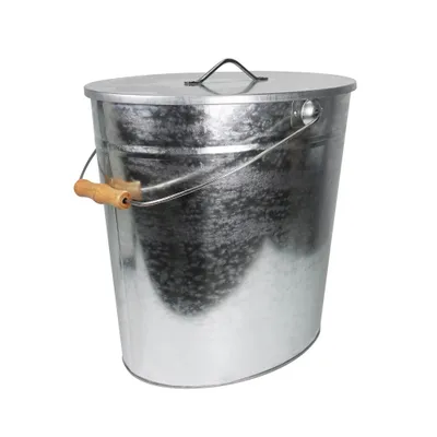 Obrázok produktu pre Vedro na popol 24 l pre krb, kachle a gril pozinkované 39 x 27 x 35 cm
