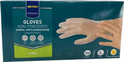 Produktbild von Einmal Handschuhe weiß  aus Vinyl  ungepudert- 100 Stück Einweghandschuhe