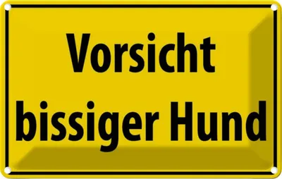 Produktbild von vianmo Blechschild 12x18 cm Vorsicht bissiger Hund Tier Haustier