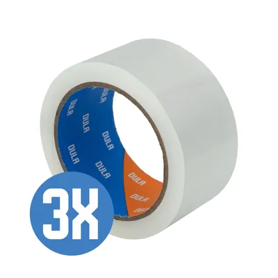 Produktbild von DULA Verpackungsklebeband Transparent – 50mm x 60m – 3 Rollen – Paketband