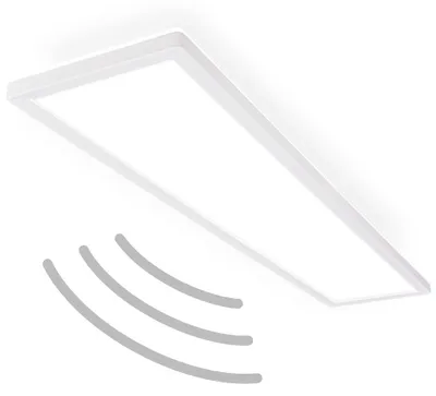 Immagine prodotto di Plafoniera LED ultrapiatta con rilevatore di movimento - IP44 Plafoniera LED per bagno Plafoniera per bagno, pannello a soffitto ultrapiatto per ambienti umidi, 98 x 20 x 3 cm (LxLxH)