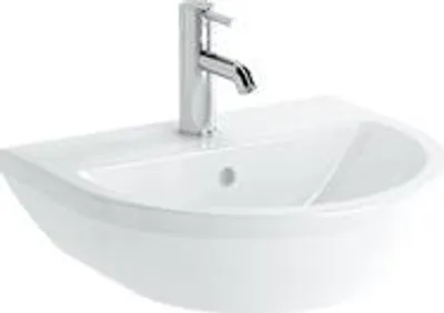 Produktbild von Vitra Waschtisch Integra 495 x 430 mm rund Hahnloch Überlauf Weiß Hochglanz