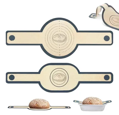 Produktbild von 2-teilige Silikon-Backmatte für Auflaufformen, Brotbackmatte mit langen Griffen, Brotbackmatte für den Backofen, wiederverwendbare Silikon-Backmatte