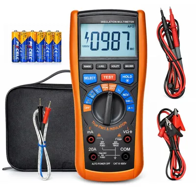 Isolationsmultimeter 1000V, 2000MΩ, True RMS, 2-in-1