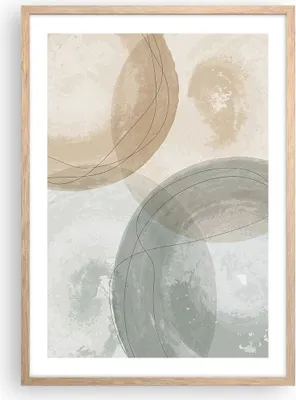 Produktbild von Gerahmtes Poster - Rahmen in heller Eiche - Aquarell Räder Pastell - 50x70 cm - Wand Bild - Wanddeko - Wandbilder - Kunstposter - Wandposter - Bilderrahmen - Bilder - Kunstdruck - P2NPA50x70-4842