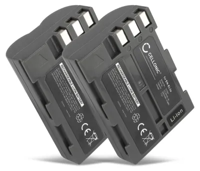 Image de CELLONIC 2x Batterie pour Appareil photo Compatible avec Nikon D700, D90, D200, EN-EL3e - (2000mAh, 7.4V)
