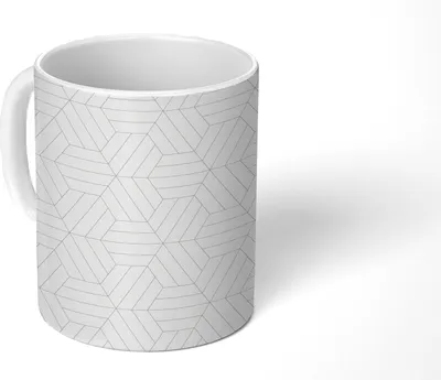 Produktbild von MuchoWow® Tasse Kaffeetasse Kaffeebecher 350 ml Muster - Linie - Design - Schwarz - Weiß Teetasse - Fototasse - Becher - Keramikbecher - Teebecher - Kaffeetasse - Bürotasse
