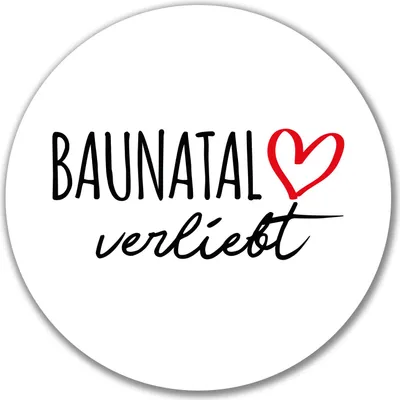 Produktbild von Huuraa Aufkleber Baunatal verliebt 10cm rund Sticker Geschenkidee