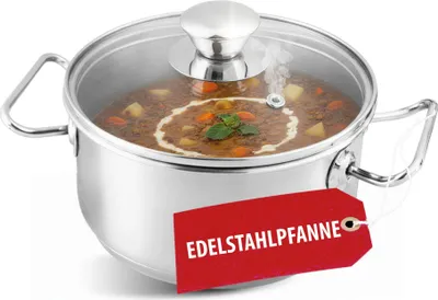 Produktbild von Kochtopf MagicHome Chloe, Topf, 16 cm, 1,5 Liter, mit Glasdeckel, Edelstahl