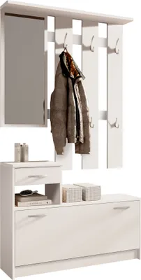 Zdjęcie produktu dla Garderoben-Set >Selene< in weiß - 100x190x25cm (BxHxT)