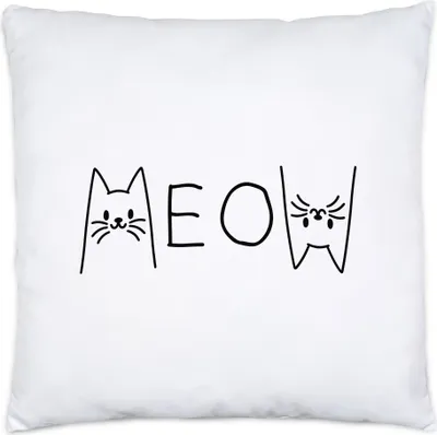 Produktbild von Meow Kissen Inkl Füllung Katzenmama Katzenliebhaber Katzenbesitzer Geschenkidee