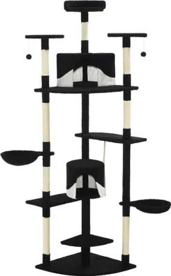 Obrázok produktu pre vidaXL Strom na škrabanie pre mačky so sisalovými škrabadlami 203 cm čierno-biely