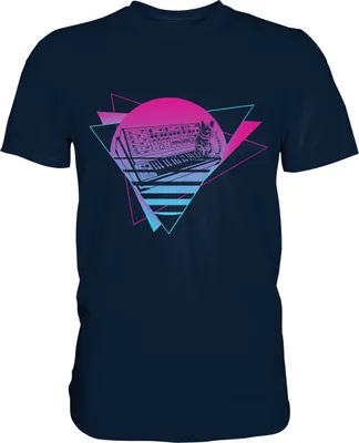 Produktbild von Modularer Synthesizer Analog Vaporwave Techno Cat T-Shirt – Navy / 4XL