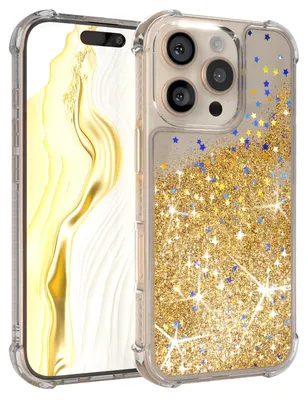 Produktbild von EAZY CASE - Glitzer Hülle kompatibel mit Apple iPhone 16 Pro Glitzer Schutzhülle, Soft Case, Backcover Transparent mit Motiv