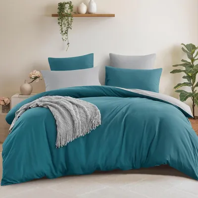 Productafbeelding van TRANKIELO® - 3-delig beddengoedset 220 x 240 cm - Zachte microvezel, omkeerbaar, met ritssluiting,