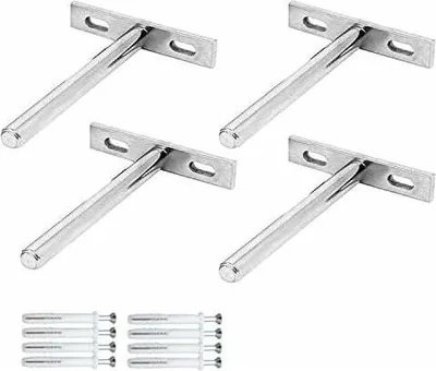 Produktbild von 4 Pièces Supports d'Étagère Flottants Invisibles Fixation Cachée Support d'Étagère Murale en Forme de T pour Fixer des Supports d'Étagère en Bois Étagères Invisibles de Bricolage en Bois