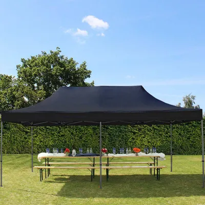 Produktbild von TOOLPORT 3x6m Stahl Faltpavillon, ohne Seitenteile, schwarz