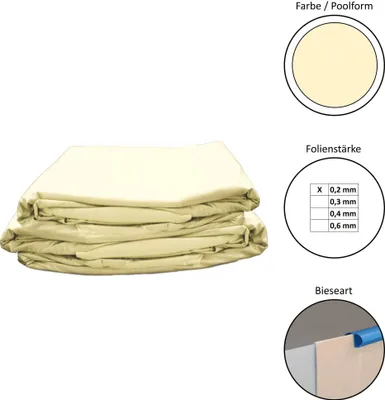 Produktbild von Poolfolie Ersatzfolie Rundbecken 450x90cm - Dicke 0,2mm - Overlap - sand