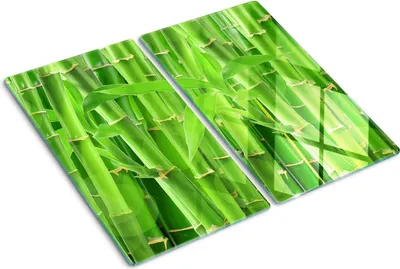 Imagen del producto de Cubierta para placa de cocina – Cubierta para placa de inducción – Placa de vidrio protectora – 2x30x52 cm – Placas de vidrio protectoras para cocina – Vidrio templado – Bambú