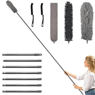 Produktbild von Teleskopischer Staubwedel mit Bürstenaufsatz und Staubwischer-Set