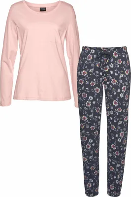 Produktbild von Vivance Dreams Pyjama 2 -teilig rosa/dunkelblau-geblümt Größe 40/42