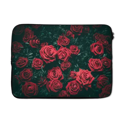 Produktbild von MuchoWow® Laptop Hülle 13 Zoll Rosen - Blumen - Rot Laptoptasche - Laptophülle - Sleeve - Rundumschutz