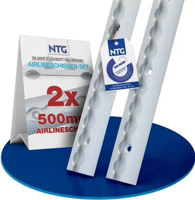 Produktbild von Airlineschiene, Zurrschiene, 2 x 50 cm, 500 mm, halbrund