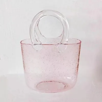 Produktbild von Mundgeblasenes Glasvase in Pink für Tischdekoration