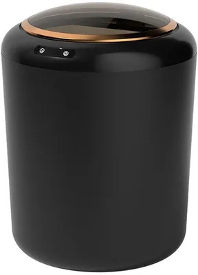 Image de Poubelle à charnière automatique intelligente avec capteur de mouvement infrarouge, 15 litres, noire