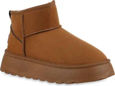Produktbild von VAN HILL Damen Warm Gefütterte Winter Boots Bequeme Profil-Sohle Schuhe 840816, Farbe: Hellbraun, Größe: 36