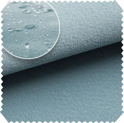 Produktbild von novely® TRITON - Microfaser Velours in Wildleder-Optik - Wasserabweisender Möbelstoff - Pflegeleichte Meterware 1lfm - Farbe: 22 Hellgrau Blau