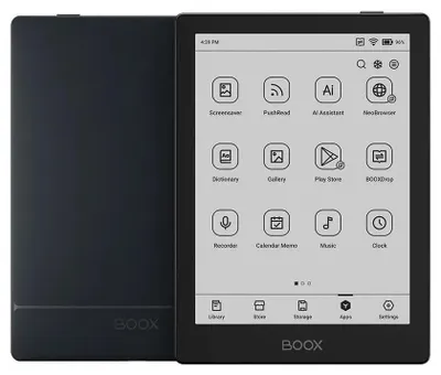 Obrázok produktu pre Onyx BOOX Go 6 Black, 15,2 cm (6"), E Ink Carta, 1448 x 1072 px, CBR, CBZ, CHM, DOC, DOCX, DjVu, EPUB, FB2, FB2.ZIP, HTML, MOBI, PDB, PDF, PRC, RTF, TXT, MP3, WAV, BMP, JPG, PNG, TIFF