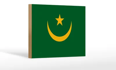 Produktbild von Holzschild Flagge Mauretaniens 18x12 cm Flag of Mauritania Dekoration