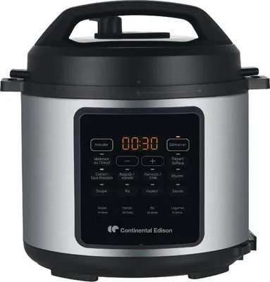Obrázok produktu pre Multifunkčný tlakový hrniec CONTINENTAL EDISON CEMCSP10006L, 6 l, 1000 W, čierny a nerezový