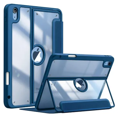 Produktbild von Fintie Hülle für iPad (A16) 11 Generation 11 Zoll 2025, iPad 10 Generation 10.9 Zoll 2022 - Schutzhülle mit transparenter Rückseite, weichem stoßfestem TPU-Material, Mehreren Blickwinkeln und Stifthalter, Blau