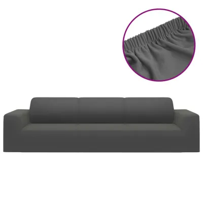 Obrázok produktu pre vidaXL Strečový poťah na 4-miestnu pohovku Anthracite Polyester Jersey