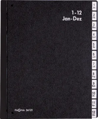 Produktbild von PAGNA Pultordner Classic 12 Fächer 1-12/Jan-Dez schwarz