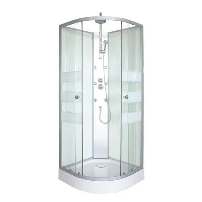 Produktbild von ONDEE ZEN – AMELIA Hydromassage-Duschkabine – Schiebetür – Weiß – 1/4 C – 90 cm