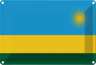 Produktbild von vianmo Blechschild 12x18 cm Ruandas Rwanda Flagge Fahne Wappen