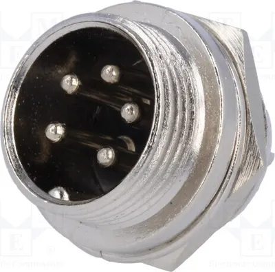 Immagine prodotto di 1 connettore femmina con 5 pin maschio per microfoni, compatibile con il connettore FC684205 per microfoni