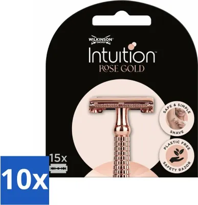 Zdjęcie produktu dla Wilkinson Intuition - ostrza uzupełniające - maszynka do golenia Rose Gold Safety Razor - Deluxe - 15 ostrzy - Value Pack - 10 sztuk