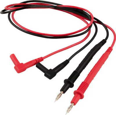 Produktbild von Messkabelsatz McPower "Premium", 100cm, schwarz und rot, Sicherheitsstecker -> Prüfspitze