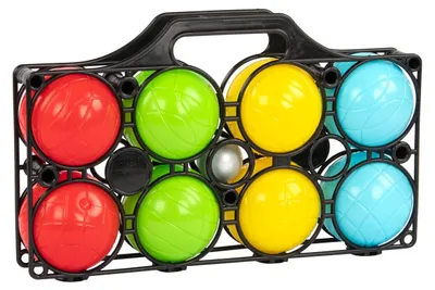 Produktbild von Boccia Spiel Idena 8 Kugeln + Zielkugel Tragekorb Outdoor Freizeitspiel