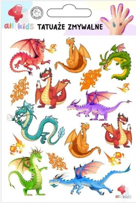 Produktbild von Abwaschbare Tattoos für Kinder Dragons
